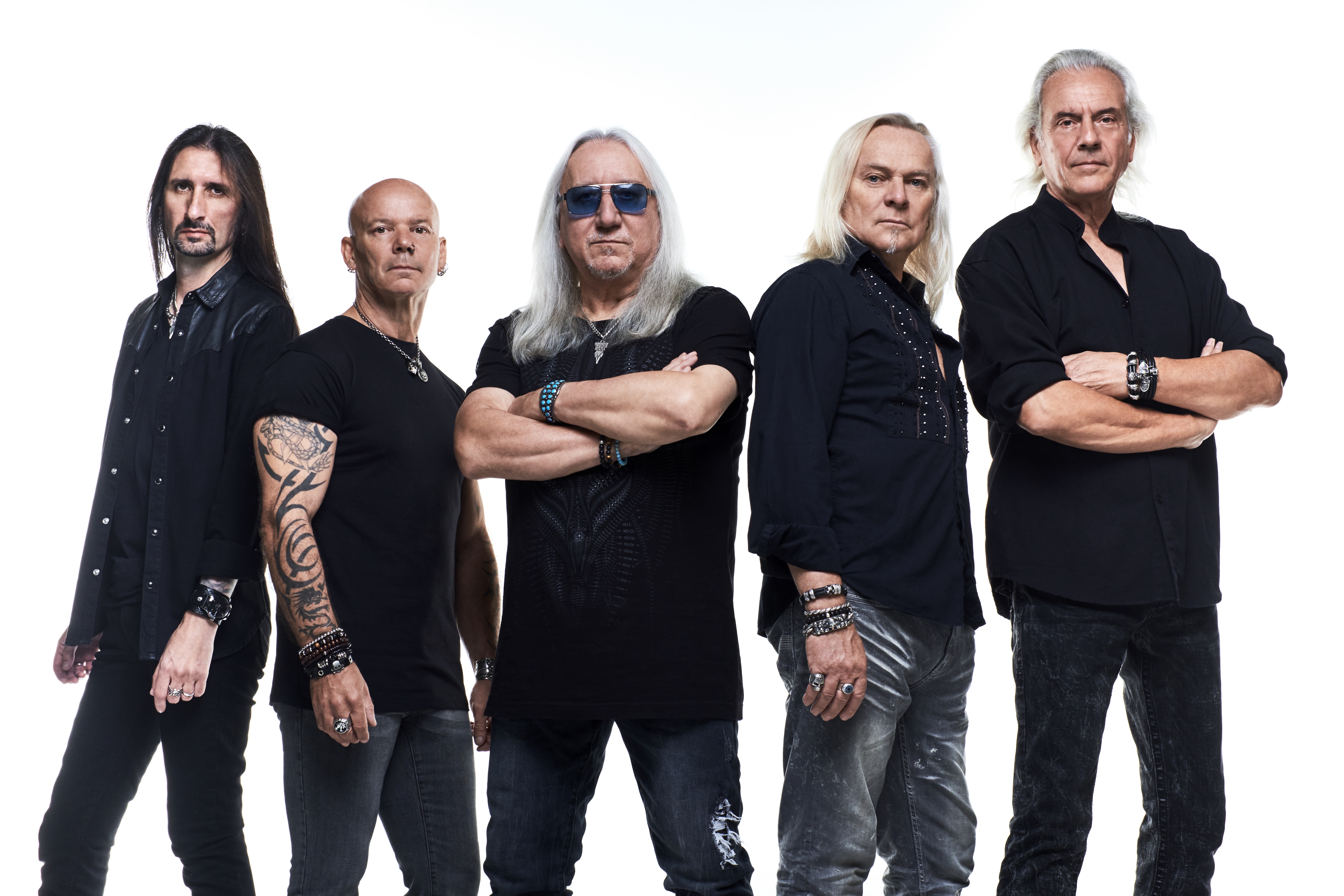 Fünf Musiker der Band Uriah Heep